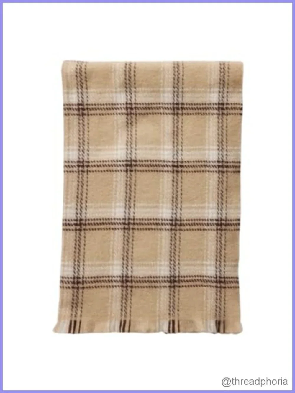 Cozy Plaid Scarf Lightweight Medium Stretch Machine Wash One Size